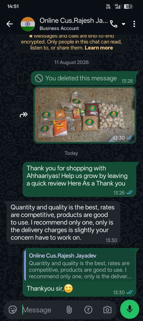 WhatsApp customer review 1